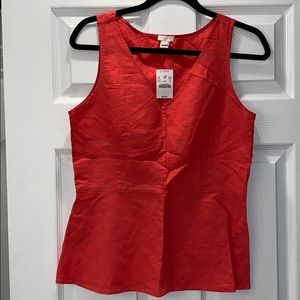Linen Peplum Sleeveless Blouse